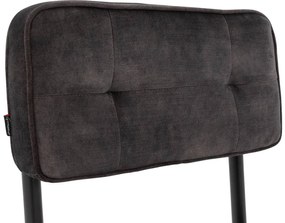 Goossens Basic Eetkamerstoel Freek zwart velvet stof leuning, urban industrieel