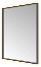 Hotbath &MORE Spiegel direct en indirect LED color changing spiegelverwarming met afstandsbediening Geborsteld zwart PVD SQU680MBP