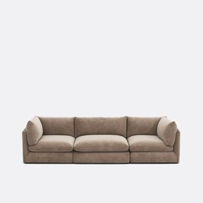 Modulaire 3-zitsbank in gemêleerd polyester, Malo