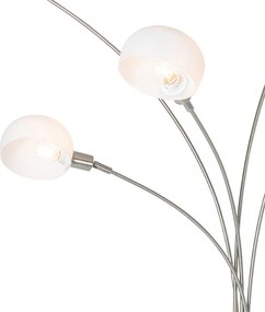 Design vloerlamp staal met opaal glas 5-lichts - Sixties Marmo