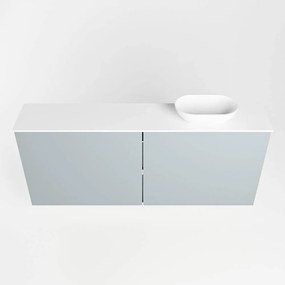 Mondiaz Fowy toiletmeubel 120cm clay met witte waskom rechts en kraangat