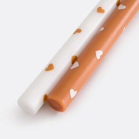 Set van 2 kaarsen met hartprint, SCACCO