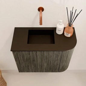 Mondiaz Joya 50cm toiletmeubel ronding rechts shadow met wastafel faye links zonder kraangat urban