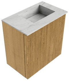 Mondiaz Joya DLux 40cm toiletmeubel oak met wastafel faye rechts zonder kraangat opalo