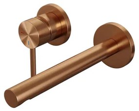 Brauer Copper Edition Wastafelmengkraan inbouw - rechte uitloop rechts - hendel lang smal - model A2 PVD - geborsteld koper 5-GK-083-S2-65
