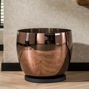 Lage Vloerlamp Van Koperkleurig Glas 48 Cm