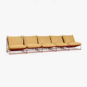 Amaro 5-delige Modulaire Tuinbank Honing Geel - Rood – Klei - Sklum
