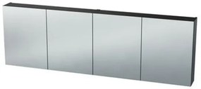 Nemo Spring Nebulo spiegelkast - 180x65x17.8cm - 4 deuren - glazen leggers - met stopcontact - zonder schakelaar - kleur: U960 ST9 Onyx Grey 20037010