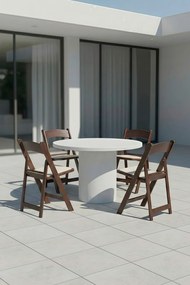 Pak 4 opvouwbare Gala stoelen met kussen met houteffect