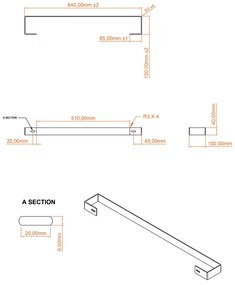 Eastbrook Wingrave handdoekhouder voor paneelradiator 61cm antraciet