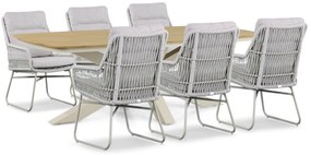 Tuinset 6 personen 220 cm Aluminium/rope Taupe Lifestyle Garden Furniture Vicente/Camila