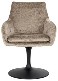 Richmond Interiors Marlon Eetkamerstoel Met Ronde Trompet Voet Taupe Chenille