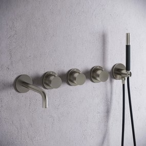 Saniclear Plus Curved Pro inbouw badkraan met 20cm uitloop RVS