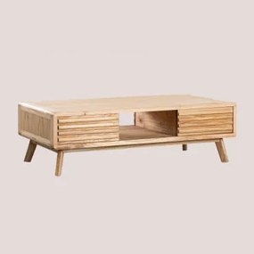Rectangulaire Salontafel 120x60 Cm In Hout Deleyna Bruin – Natuurlijk Hout - Sklum