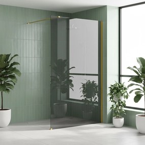Walk-in douchewand Rea Flexi Grey / Gold 90