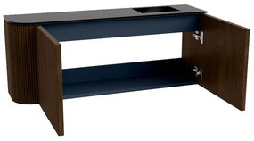 Mondiaz Joya 100cm toiletmeubel ronding links walnut met wastafel faye rechts 1 kraangat urban