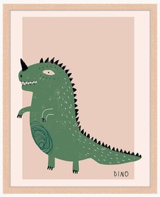 Ingelijste digitale print Dino