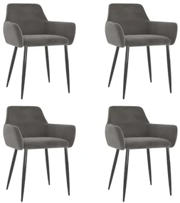vidaXL Eetkamerstoelen 4 st fluweel donkergrijs