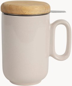 Mokken Baltika van keramiek met theefilter & rubberhouten deksel, 4-delig