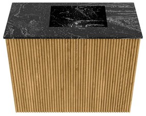 Mondiaz Joya DLux 50cm toiletmeubel oak met wastafel faye rechts zonder kraangat lava