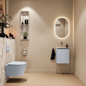 Mondiaz Ture DLux toiletmeubel 40cm clay met wastafel glace midden zonder kraangat