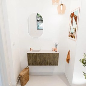 Mondiaz Joya DLux 90cm toiletmeubel dusk met wastafel faye links 1 kraangat meli