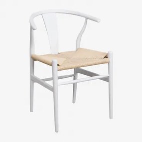 Set Van 2 Eetkamerstoelen In Iepenhout Uish Edition Wit Hout - Sklum