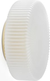Plafondlamp of wandlamp, opaline geribbeld glas, PHÉRADÉ