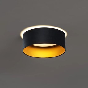 Moderne plafondlamp zwart velours 40cm incl. LED 3-staps dimbaar - Sue