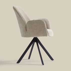 Beige Eetkamerstoel Met Armleuningen