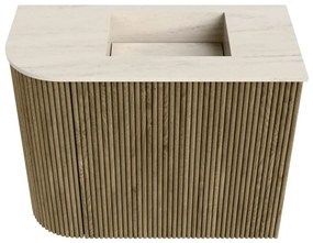 Mondiaz Joya DLux 50cm toiletmeubel ronding links dusk met wastafel faye rechts 1 kraangat meli