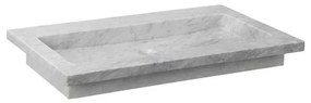 Forzalaqua Nova wastafel 80.5x51.5x9.5cm Rechthoek 1 kraangat Natuursteen Carrara gepolijst 8010827
