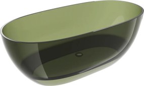 Mexen Pure olijf vrijstaande transparante badkuip 170 x 80 cm, chromen afvoer - 58071708001