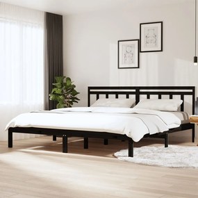 vidaXL Bedframe massief hout zwart 180x200 cm 6FT super king