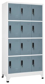 vidaXL Lockerkast 90x45x180 cm staal lichtgrijs en donkergrijs