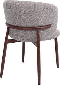 Walnoot Eetkamerstoel Met Ronde Rug Beige