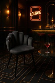 Hand Fluwelen Stoel Zwart Poten