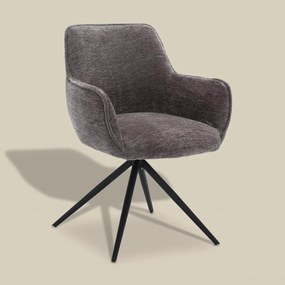 Tower Living Boucle Stoel Draaibaar Cement Grijs Fondo