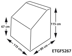 Eurotrail Hoes voor stoel 115x90x115/67 cm grijs