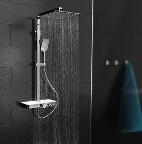 Schutte Ocean complete regendouche inclusief thermostaatkraan en planchet chroom/wit
