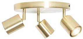 Moderne plafondlamp messing verstelbaar rond 3-lichts - Java
