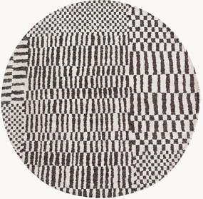 Rond jacquard in- & outdoor vloerkleed Berber, wasbaar