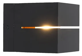 Moderne wandlamp zwart met goud 2-lichts - Transfer Design, Industriele / Industrie / Industrial, Modern G9 vierkant Binnenverlichting Lamp