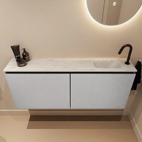 Mondiaz Ture DLux toiletmeubel 120cm plata met wastafel opalo rechts met kraangat