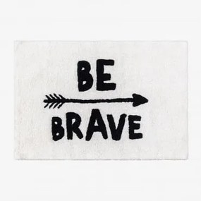 Rechthoekig Kleed 60x90 Cm Van Katoen Brave Kids Wit – Zwart - Sklum