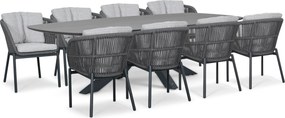 Tuinset 8 personen 300 cm Rope Grijs Lifestyle Garden Furniture Monaco/Voyage