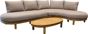 Eleganza organische hoek loungeset 3 delig hardhout