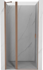 Mexen Mist pendeldeuren douche 70 cm, transparant, geborsteld koper - 8A4-070-000-65-00