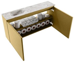 Mondiaz Ture DLux toiletmeubel 100cm oro met wastafel glace links zonder kraangat