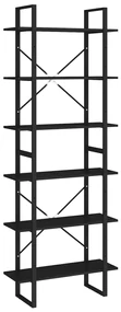 vidaXL Hoge kast 80x30x210 cm spaanplaat zwart